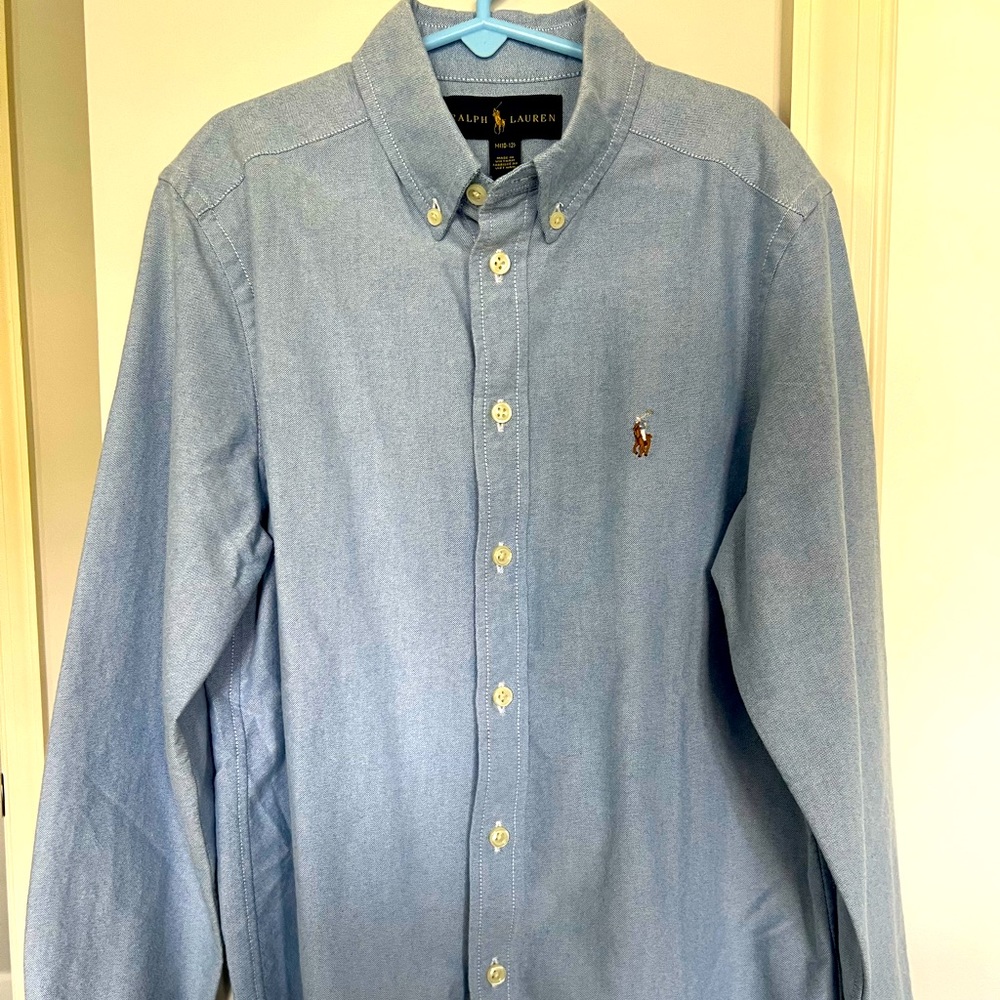 Boys Ralph Lauren button-down long-sleeve shirt size M(10-12)